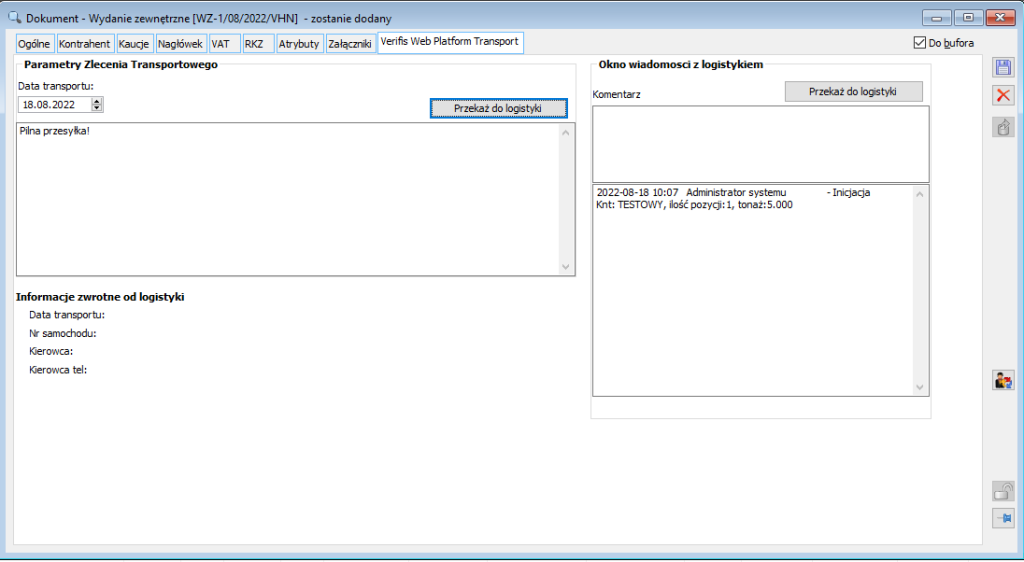 platforma logistyczna do Comarch ERP XL