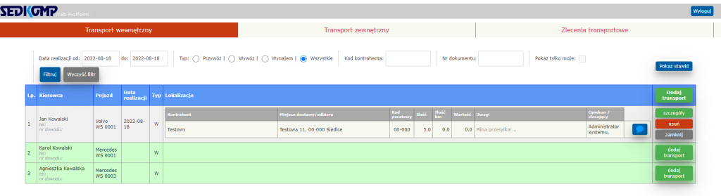 platforma logistyczna do Comarch ERP XL